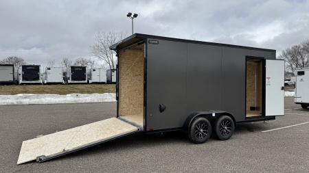 New Lightning 7x16 Aluminum Enclosed Trailer - Ramp Door & Blackout Package!