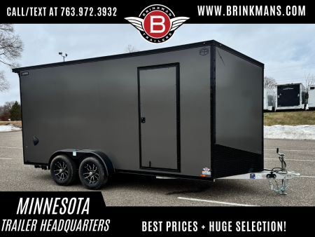 New Lightning 7x16 Aluminum Enclosed Trailer - Ramp Door & Blackout Package!