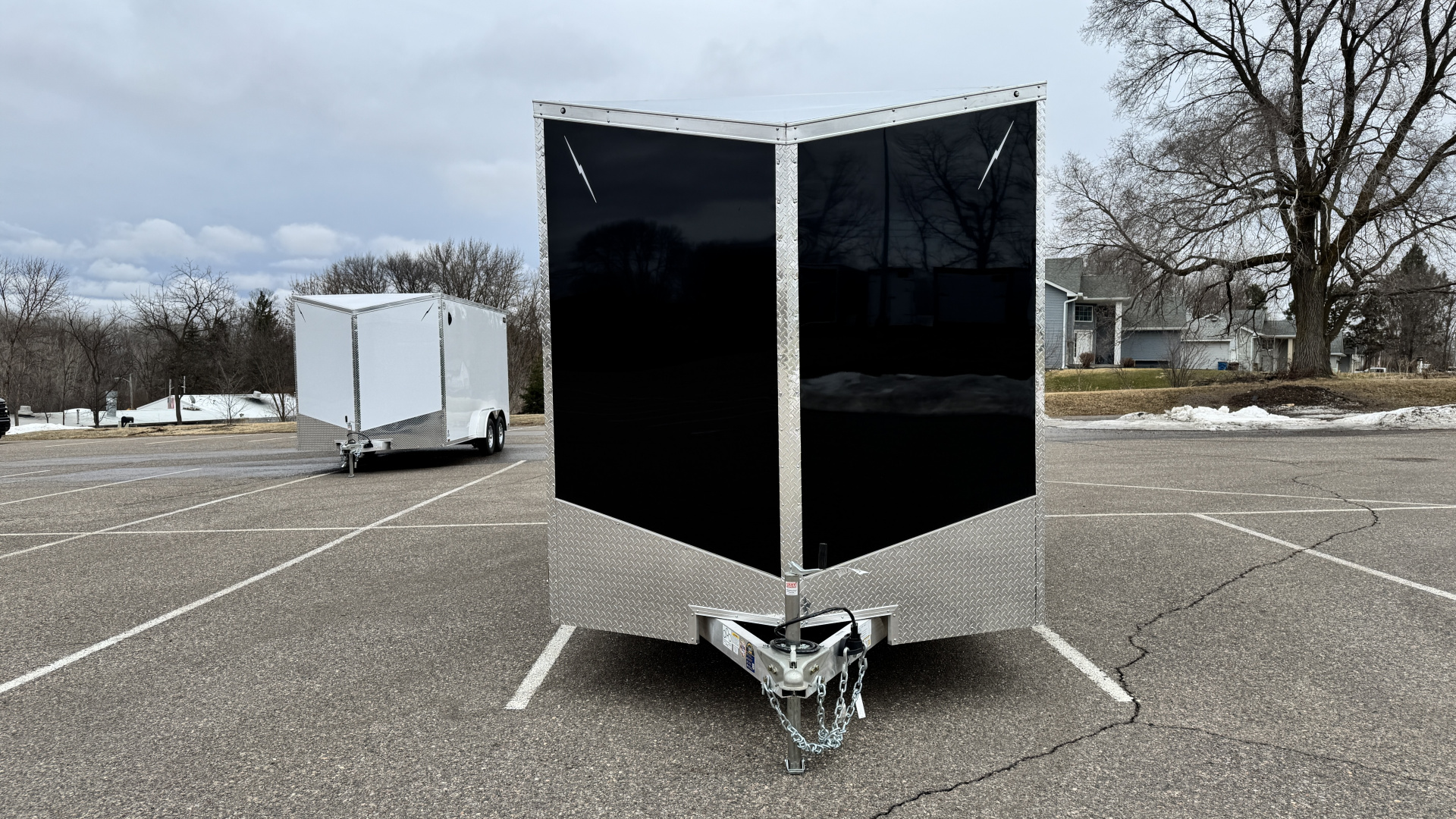 New Lightning 7.5x16 Aluminum Enclosed Trailer - Rear ramp door!