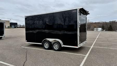 New Lightning 7.5x16 Aluminum Enclosed Trailer - Rear ramp door!