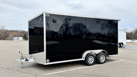 New Lightning 7.5x16 Aluminum Enclosed Trailer - Rear ramp door!