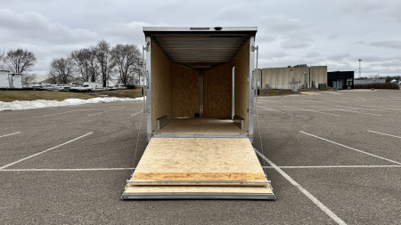 New Lightning 7.5x16 Aluminum Enclosed Trailer - Rear ramp door!