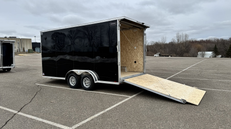 New Lightning 7.5x16 Aluminum Enclosed Trailer - Rear ramp door!