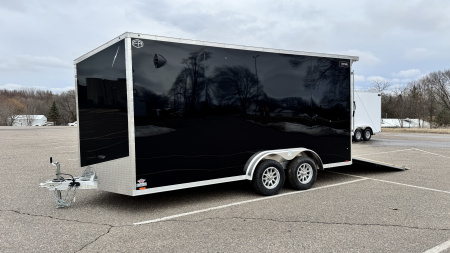 New Lightning 7.5x16 Aluminum Enclosed Trailer - Rear ramp door!