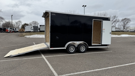 New Lightning 7.5x16 Aluminum Enclosed Trailer - Rear ramp door!