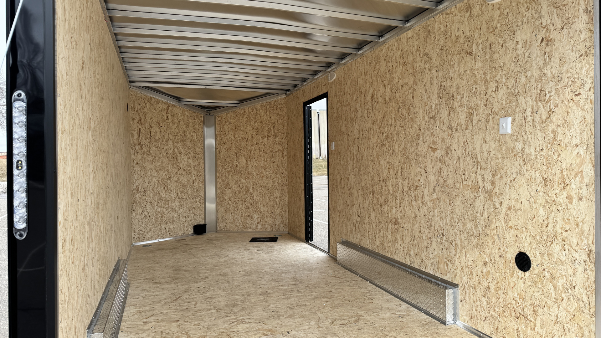 New Lightning 7.5x16 Aluminum Enclosed Trailer - Rear ramp door & Blackout Package!