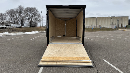 New Lightning 7.5x16 Aluminum Enclosed Trailer - Rear ramp door & Blackout Package!
