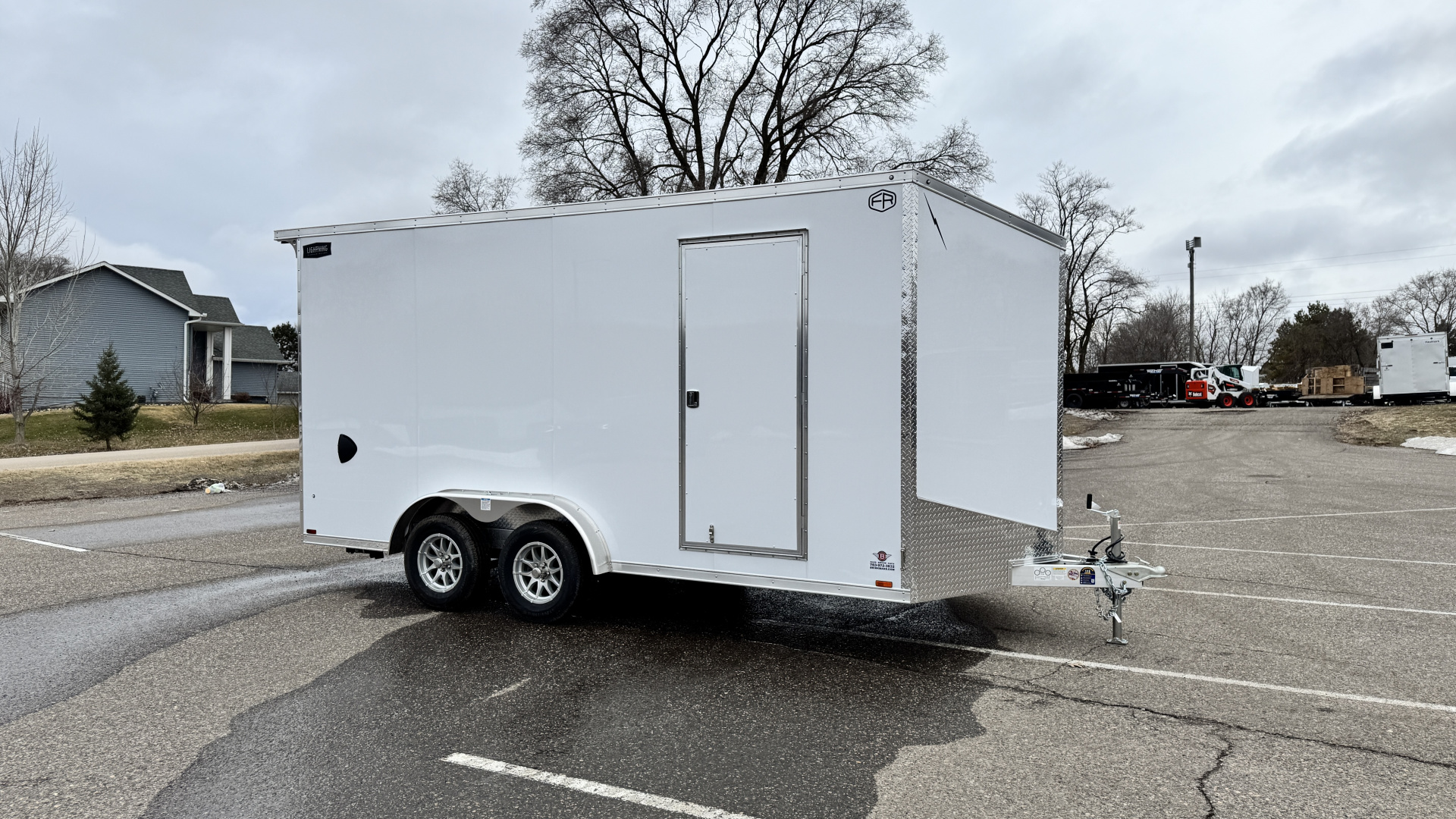 New Lightning 7.5x16 Aluminum Enclosed Trailer - Rear ramp door!