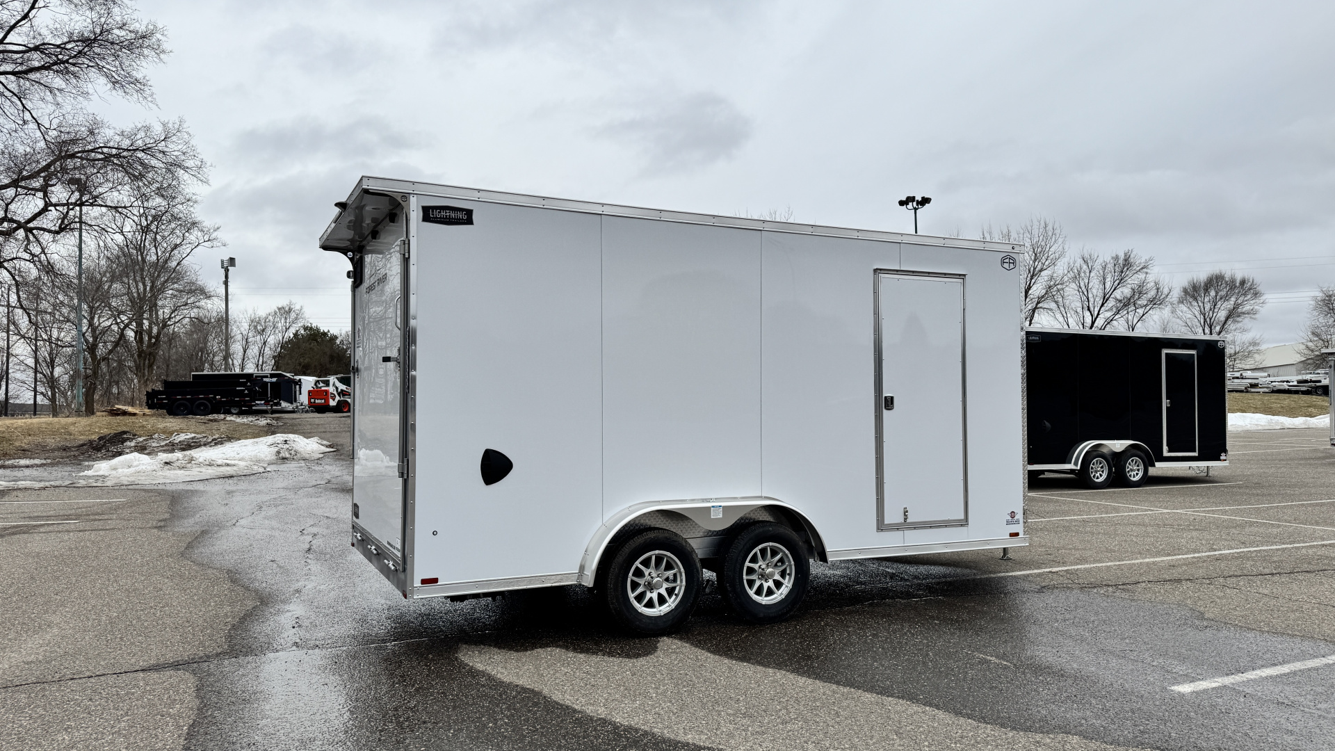New Lightning 7.5x16 Aluminum Enclosed Trailer - Rear ramp door!