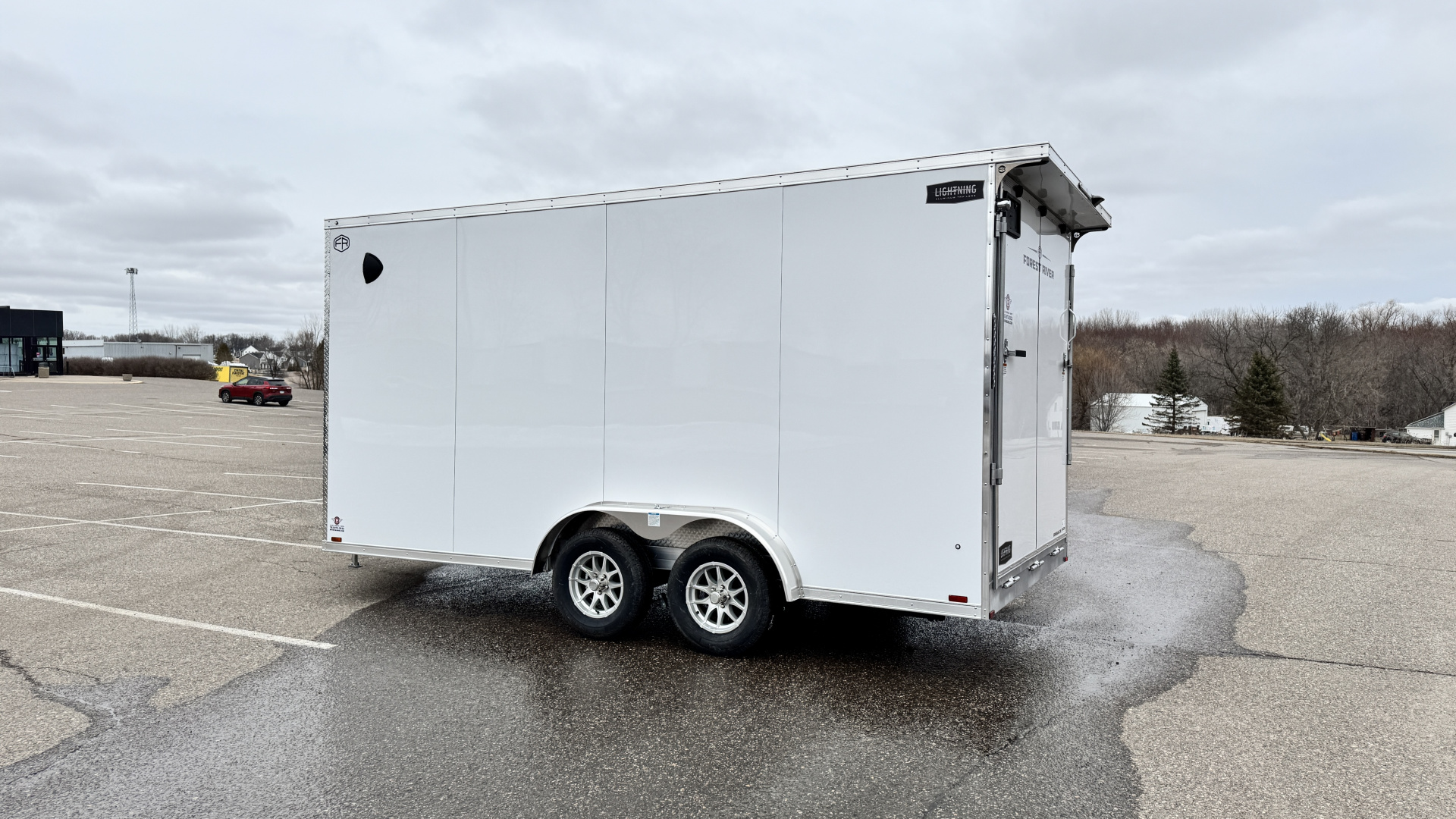 New Lightning 7.5x16 Aluminum Enclosed Trailer - Rear ramp door!