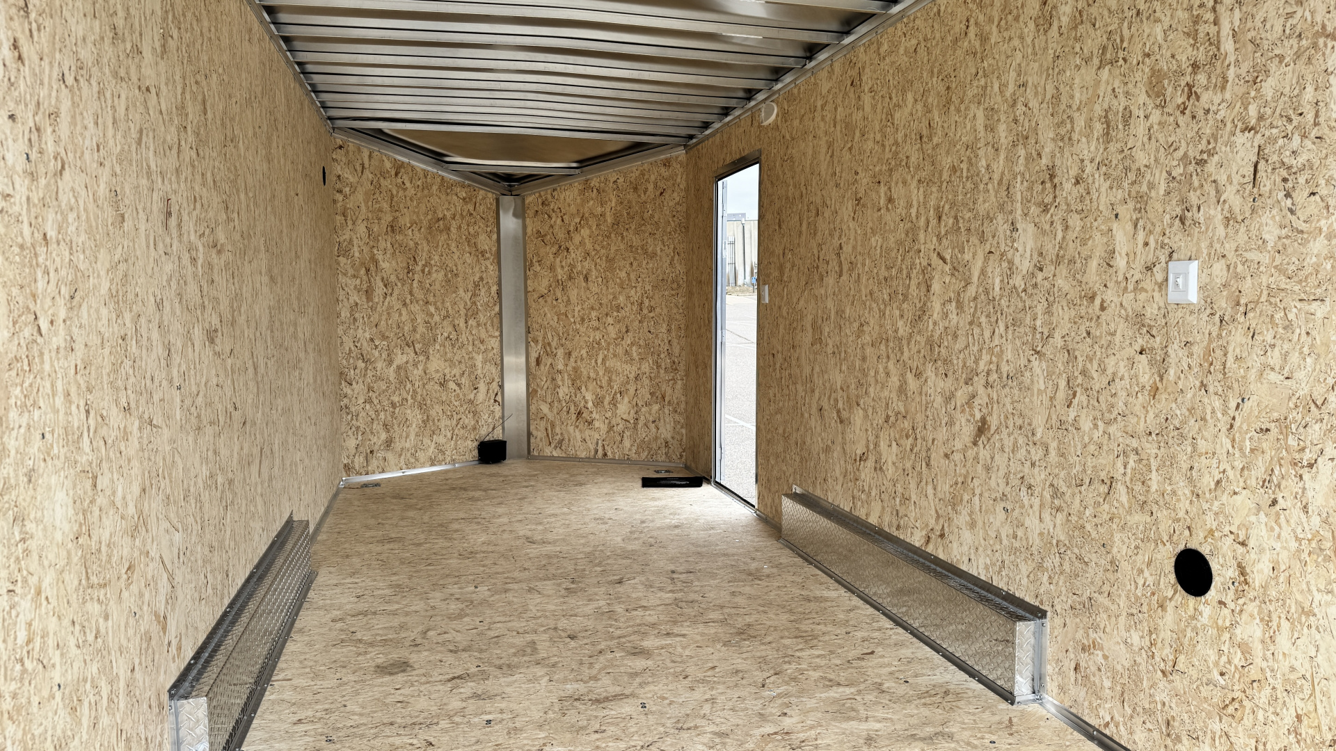 New Lightning 7.5x16 Aluminum Enclosed Trailer - Rear ramp door!