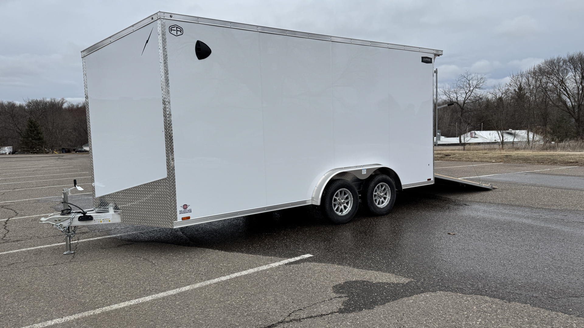 New Lightning 7.5x16 Aluminum Enclosed Trailer - Rear ramp door!