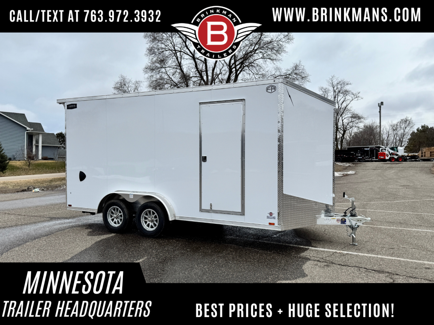 New Lightning 7.5x16 Aluminum Enclosed Trailer - Rear ramp door!