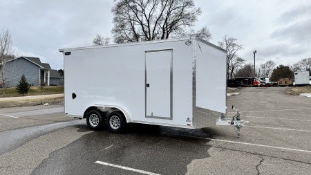 New Lightning 7.5x16 Aluminum Enclosed Trailer - Rear ramp door!
