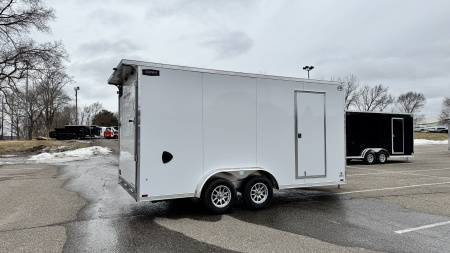 New Lightning 7.5x16 Aluminum Enclosed Trailer - Rear ramp door!