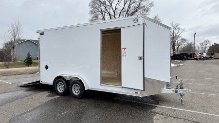 New Lightning 7.5x16 Aluminum Enclosed Trailer - Rear ramp door!