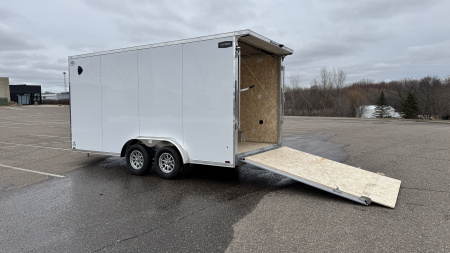 New Lightning 7.5x16 Aluminum Enclosed Trailer - Rear ramp door!