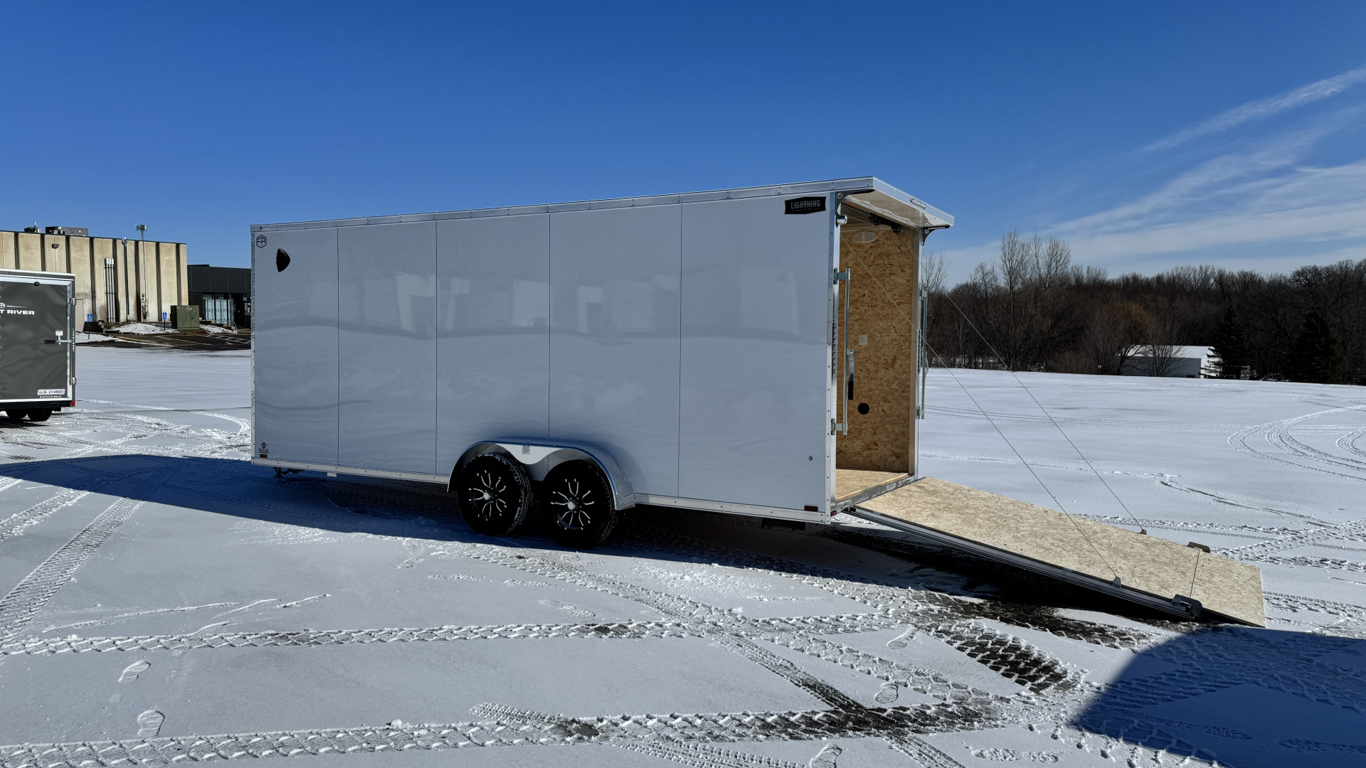 New Lightning 7x20 Aluminum Enclosed Cargo Trailer with Ramp Door!