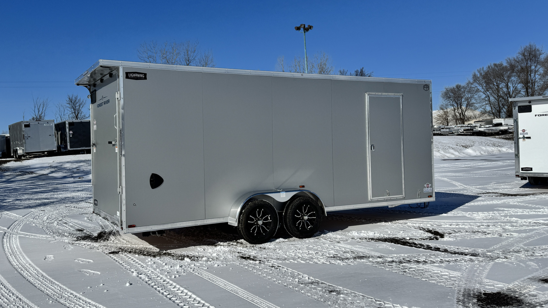 New Lightning 7x20 Aluminum Enclosed Cargo Trailer with Ramp Door!