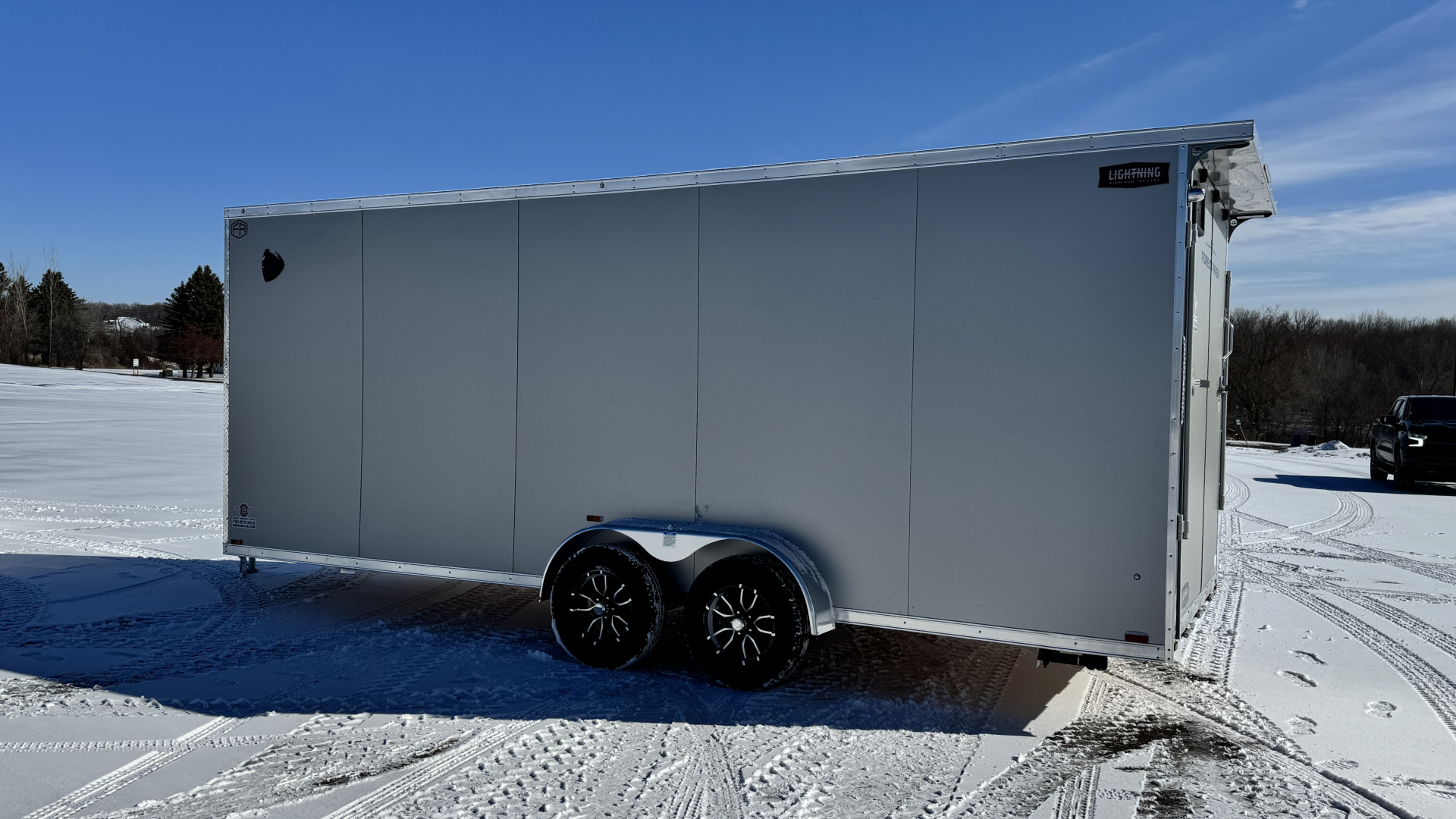 New Lightning 7x20 Aluminum Enclosed Cargo Trailer with Ramp Door!