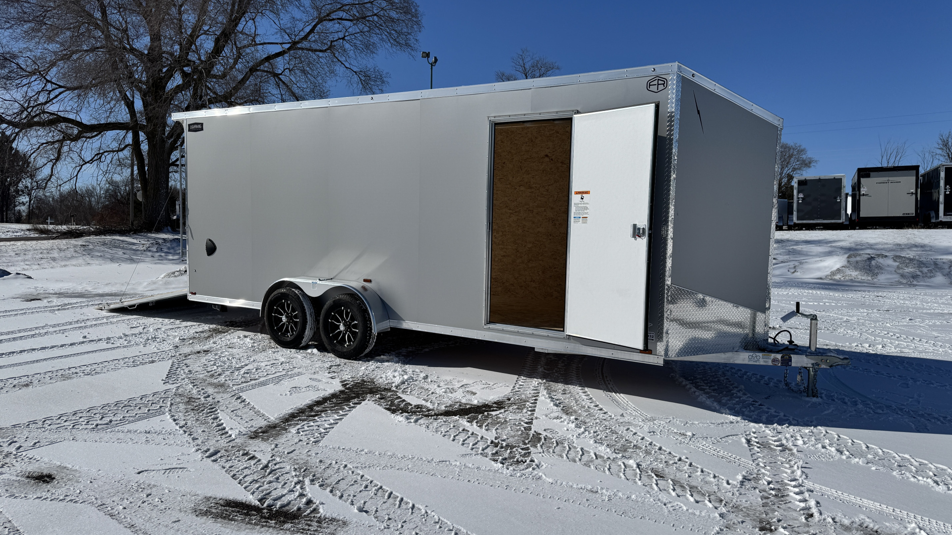 New Lightning 7x20 Aluminum Enclosed Cargo Trailer with Ramp Door!