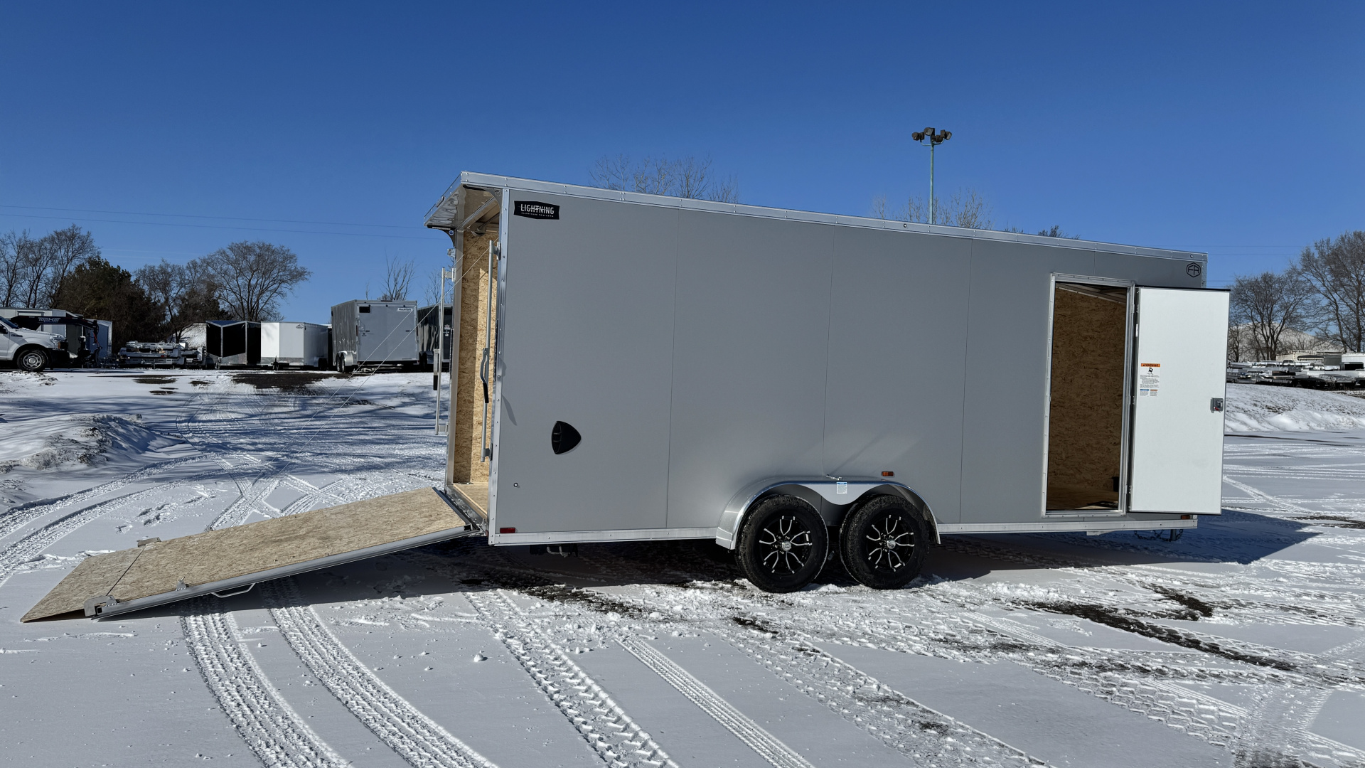 New Lightning 7x20 Aluminum Enclosed Cargo Trailer with Ramp Door!