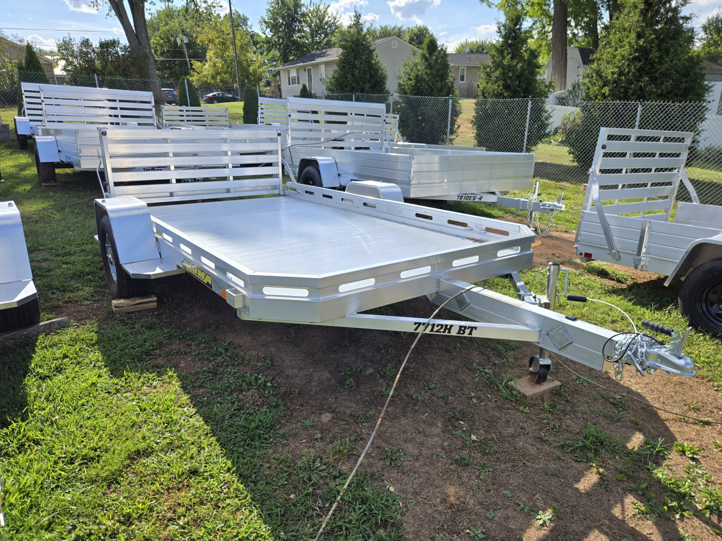 New 6.5' x 12' ALUMA 7712H Aluminum Utility Trailer, 3K GVWR ***w/Bi-Fold Rear Gate & Tongue Handle