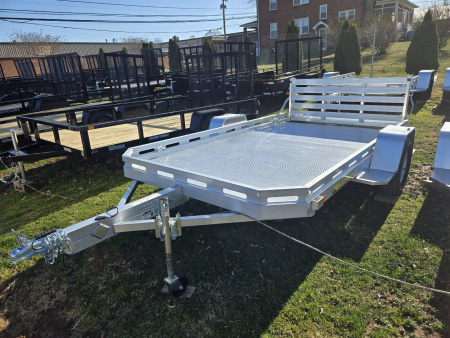 New 6.5' x 12' ALUMA 7712H Aluminum Utility Trailer, 3K GVWR ***w/Bi-Fold Rear Gate & Tongue Handle