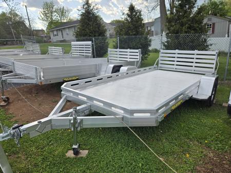 New 6' 6  x 14' ALUMA 7814BT Single Axle Utility Trailer, 3k GVWR **w/ Bi-Fold Rear Gate