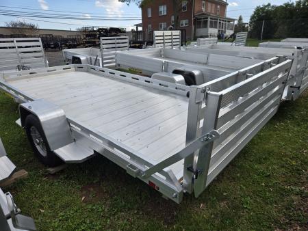 New 6' 6" x 14' ALUMA 7814BT Single Axle Utility Trailer, 3k GVWR **w/ Bi-Fold Rear Gate