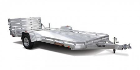 New 6' 6" x 14' ALUMA 7814BT Single Axle Utility Trailer, 3k GVWR **w/ Bi-Fold Rear Gate