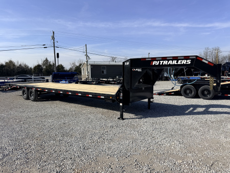 New 2026 PJ Trailers 102X32 GOOSENECK 15680 GVWR (MEGA RAMPS) Flatbed Trailer