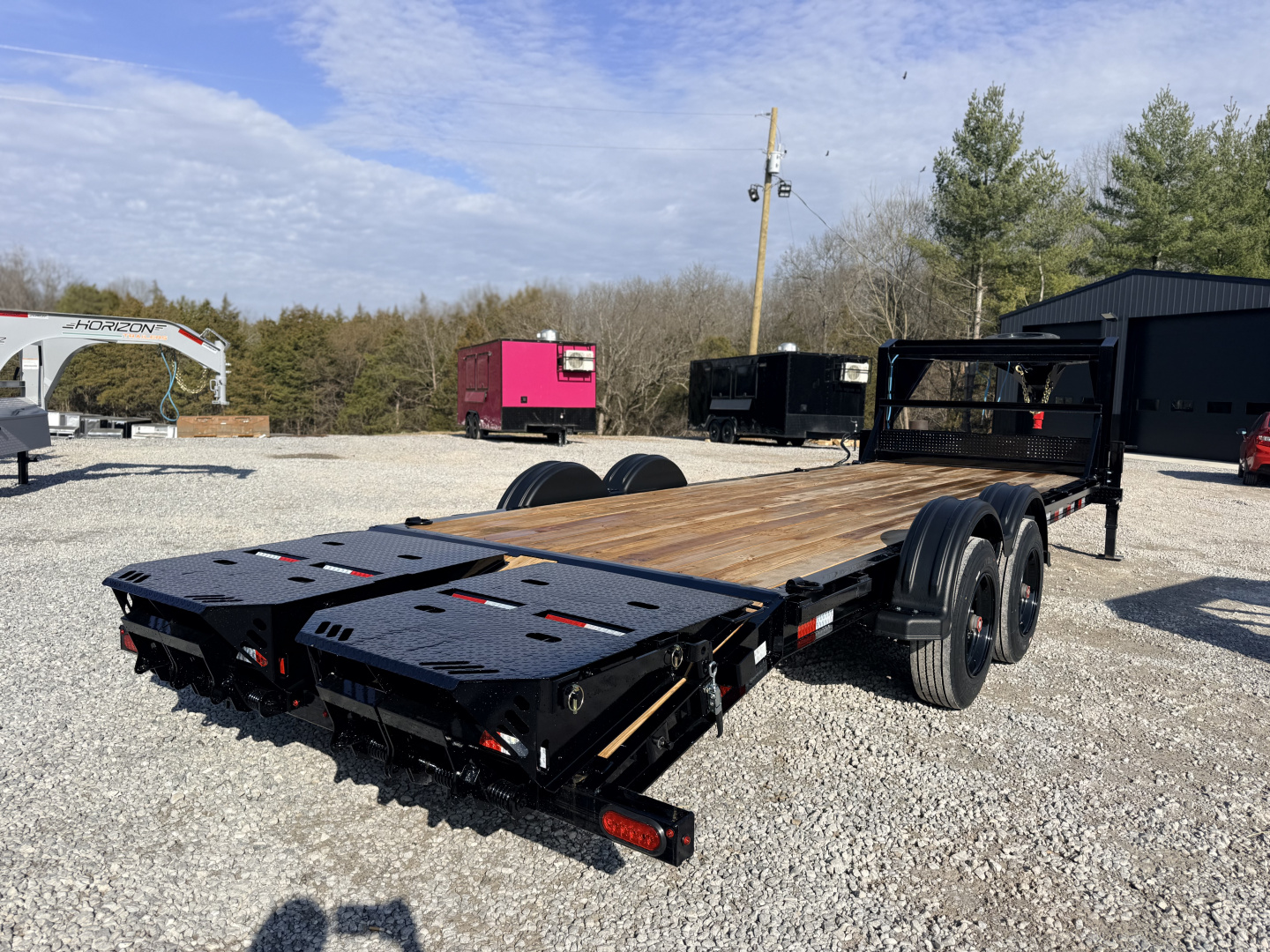 New 2026 PJ Trailers 7X24 GOOSENECK I-BEAM EQUIPMENT TRAILER 16680 GVWR (MEGA RAMPS) Flatbed Trailer