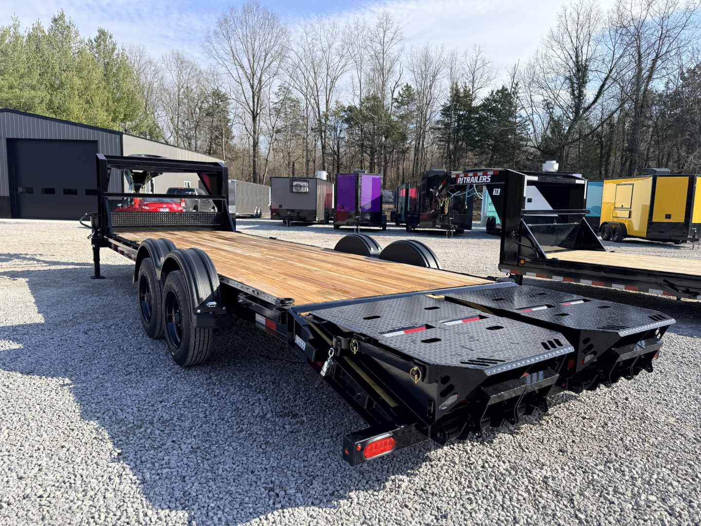 New 2026 PJ Trailers 7X24 GOOSENECK I-BEAM EQUIPMENT TRAILER 16680 GVWR (MEGA RAMPS) Flatbed Trailer