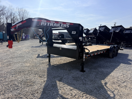 New 2026 PJ Trailers 7X24 GOOSENECK I-BEAM EQUIPMENT TRAILER 16680 GVWR (MEGA RAMPS) Flatbed Trailer