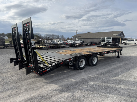 New 2026 Behnke 102"x27' 20 TON Pintle Hitch Tag Trailer *AIR RAMPS*