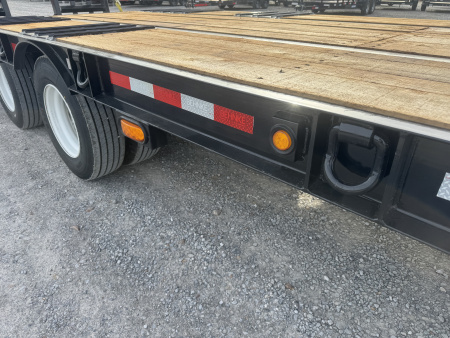 New 2026 Behnke 102"x27' 20 TON Pintle Hitch Tag Trailer *AIR RAMPS*