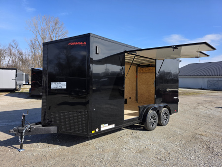 New 2026 Formula Trailers 7.5X16 UTV SXS ESCAPE DOOR BLACKOUT SCREWLESS GOLF CART Cargo / Enclosed Trailer