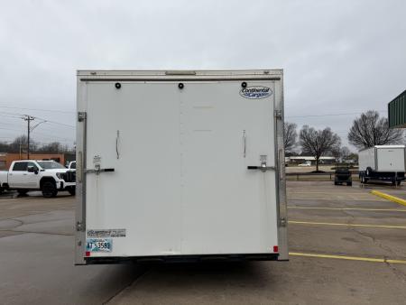 Used #084115 USED 2022 FOREST RIVER TA3 8.5 X 28 TANDEM AXLE 10K ENCLOSED W/ REAR RAMP DOOR