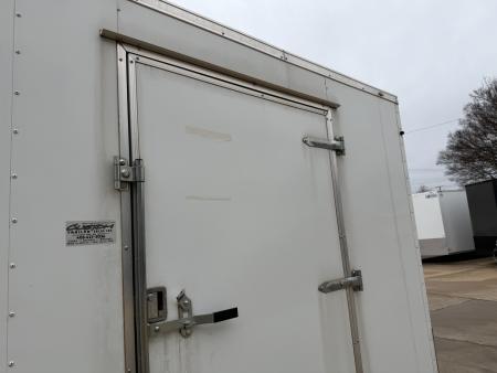 Used #084115 USED 2022 FOREST RIVER TA3 8.5 X 28 TANDEM AXLE 10K ENCLOSED W/ REAR RAMP DOOR