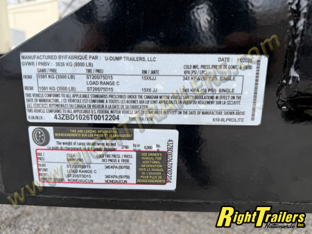 New 2026 6X10 U-Dump Dump Trailer