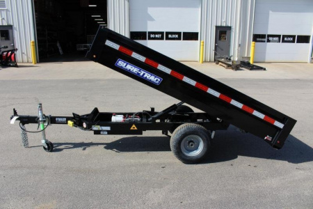 New 2026 SURE-TRAC 4.5' X 8' Deckover Utility Hydraulic Dump Trailer - 2990# GVW