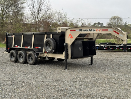 New 2026 RawMaxx 83X16 LPX TRIPLE AXLE Dump Trailer W/ 44'' SIDES,HYDRAILIC JACKS, 14 PLY TIRES, RAMPS, TARP, SPREAD GATE
