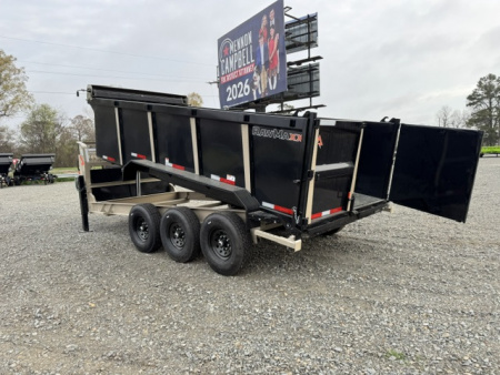 New 2026 RawMaxx 83X16 LPX TRIPLE AXLE Dump Trailer W/ 44'' SIDES,HYDRAILIC JACKS, 14 PLY TIRES, RAMPS, TARP, SPREAD GATE