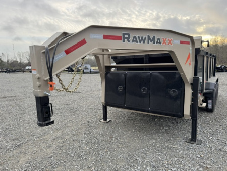 New 2026 RawMaxx 83X16 LPX TRIPLE AXLE Dump Trailer W/ 44'' SIDES,HYDRAILIC JACKS, 14 PLY TIRES, RAMPS, TARP, SPREAD GATE