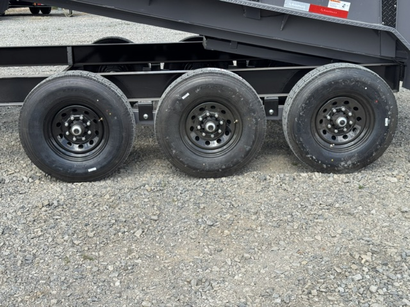 New 2026 RawMaxx 83X16 LPX TRIPLE AXLE Dump Trailer W/ 36'' SIDES,HYDRAILIC JACKS, 14 PLY TIRES, RAMPS, TARP, SPREAD GATE