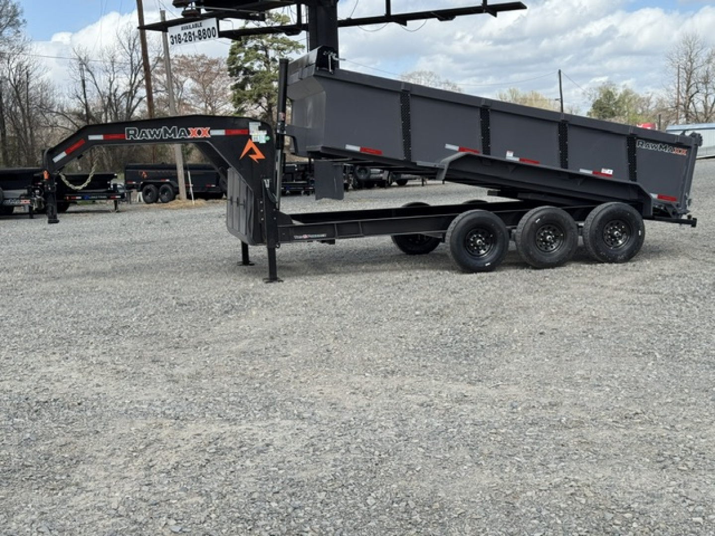 New 2026 RawMaxx 83X16 LPX TRIPLE AXLE Dump Trailer W/ 36'' SIDES,HYDRAILIC JACKS, 14 PLY TIRES, RAMPS, TARP, SPREAD GATE