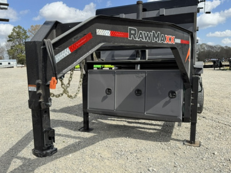 New 2026 RawMaxx 83X16 LPX TRIPLE AXLE Dump Trailer W/ 36'' SIDES,HYDRAILIC JACKS, 14 PLY TIRES, RAMPS, TARP, SPREAD GATE
