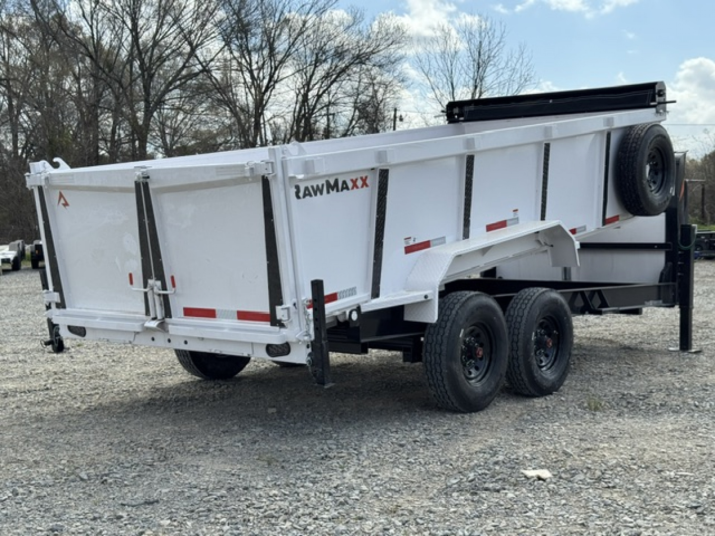 New 2026 RawMaxx 83X16 LPX 8K AXLES Dump Trailer W/ 36'' SIDES, HYDRAULIC JACKS, TARP, RAMPS, SPREAD GATE, 14PLY TIRES