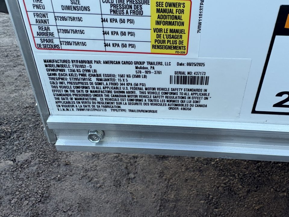 New 2026 WELLS CARGO 6x10 6'6" Interior Height Fasttrac Deluxe Cargo / Enclosed Trailer w/Ramp Door